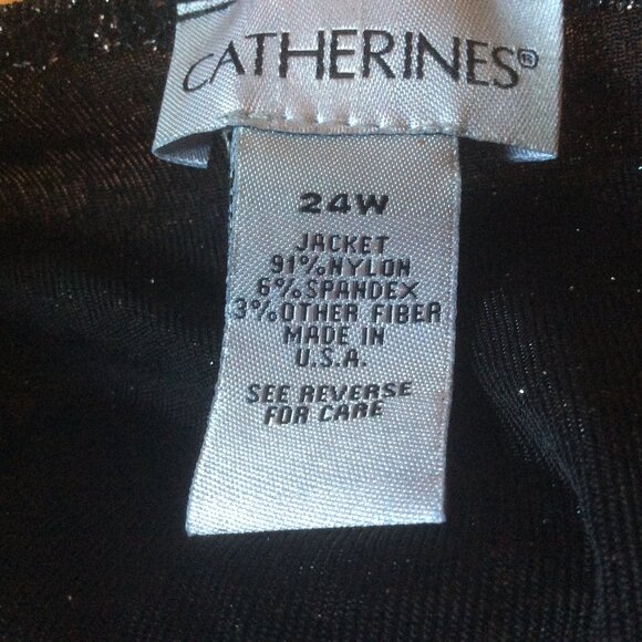 Catherines Black w/Gold & Silver Shimmer Metallic Tank & Cardigan Set Size 24W - Picture 5 of 8